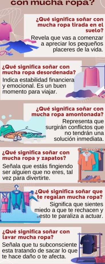 que significa sonar con mucha ropa amontonada