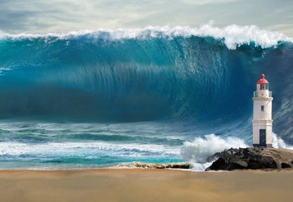 que significa sonar con olas grandes o tsunamis